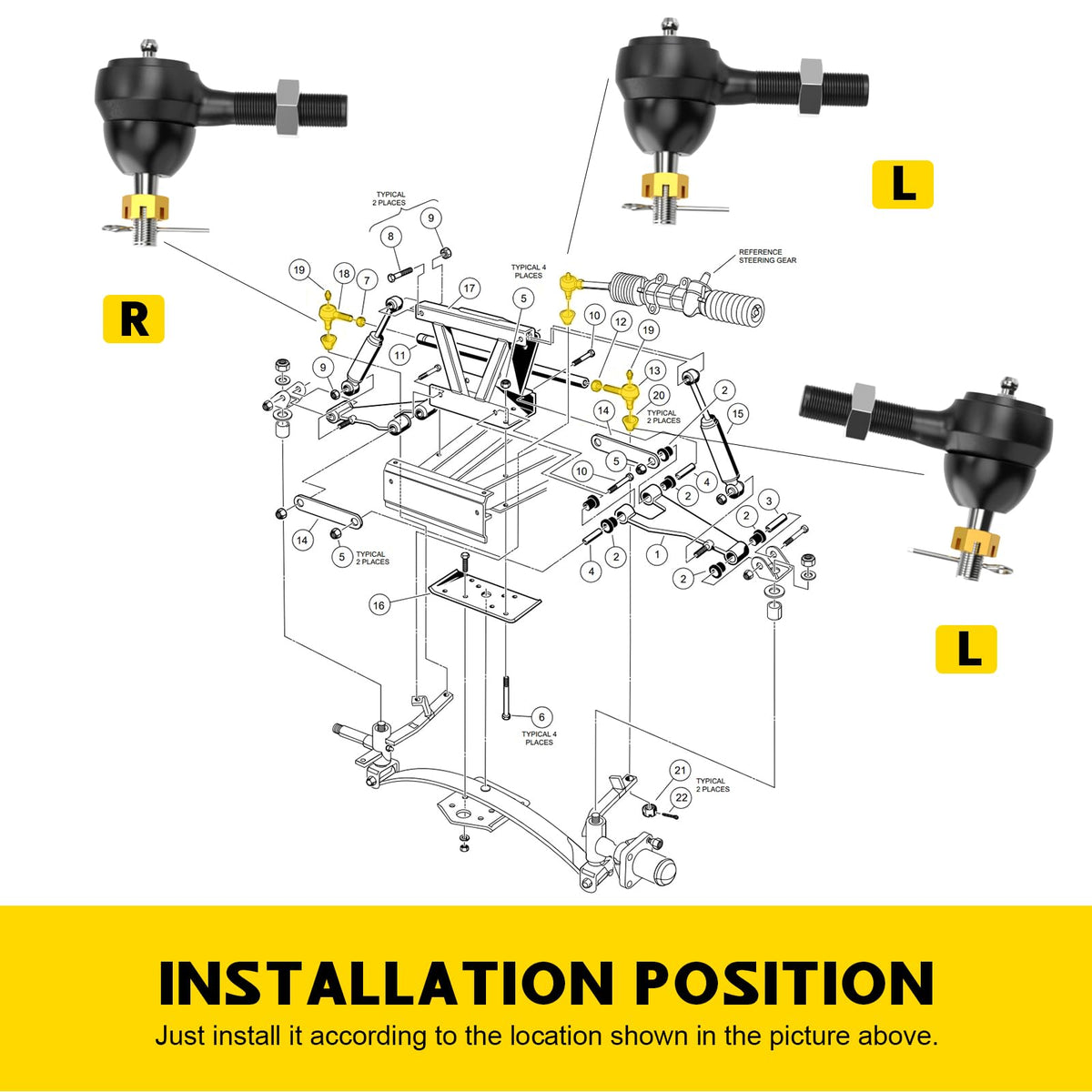 IOOBLBEI grease port ball joint for Club Car DS enables simple lubrication