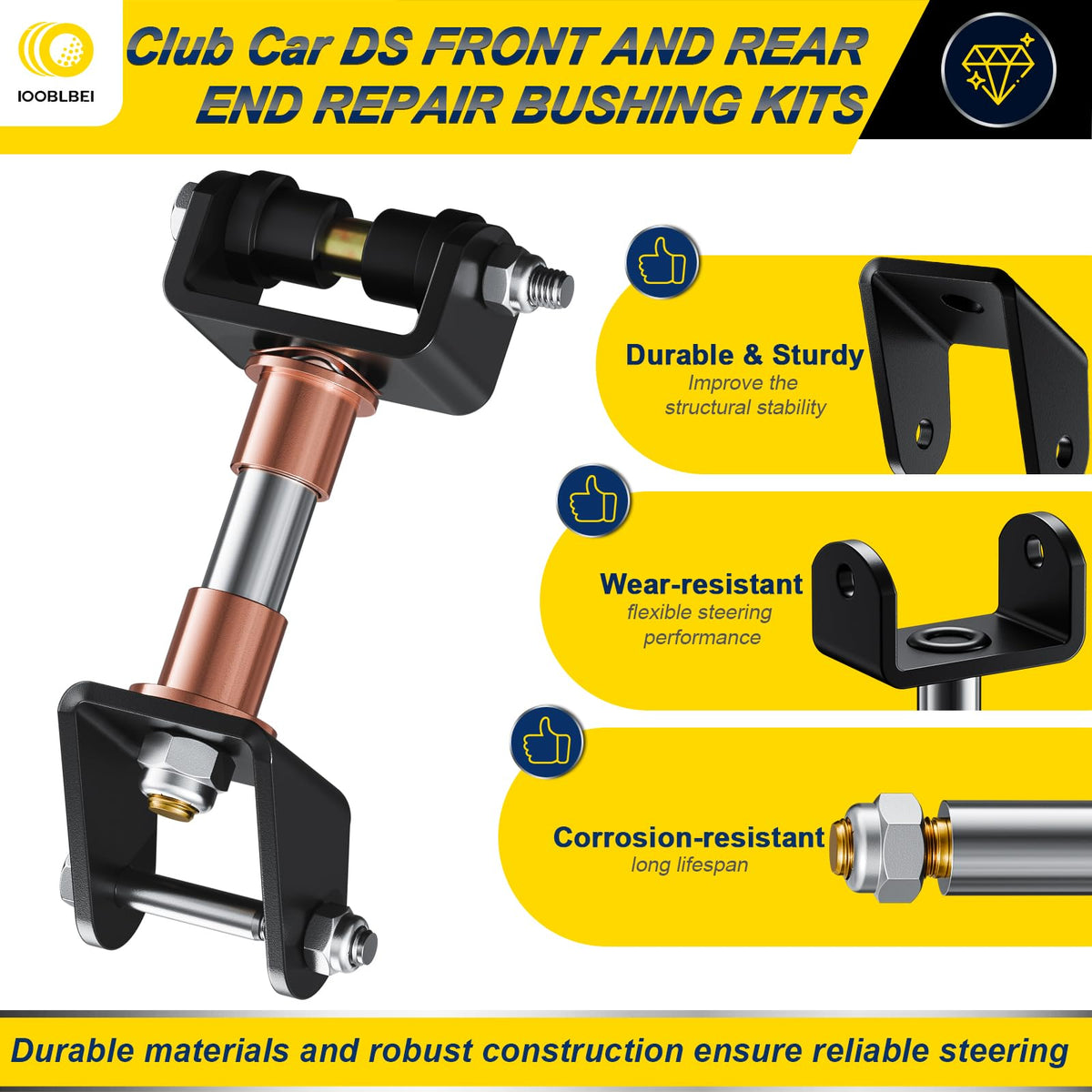IOOBLBEI King pin repair kit for precise Club Car DS steering.