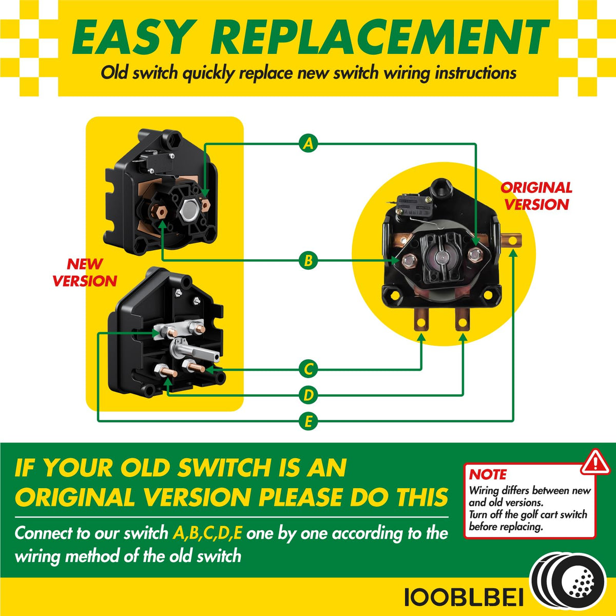 IOOBLBEI OEM micro switch 1014808 ensures reliable gear changes.