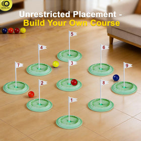 IOOBLBEI mini golf game 9-hole targets enabling versatile layouts