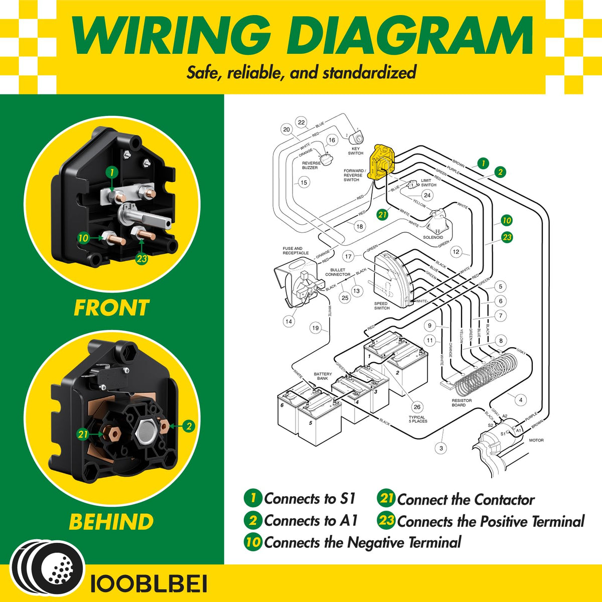 IOOBLBEI stainless steel screw and nut kit for secure installation.