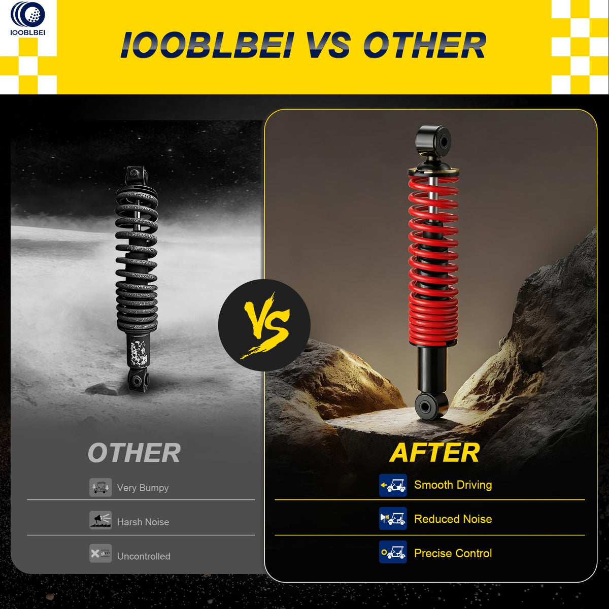 IOOBLBEI shock absorbs bumps for a smoother ride on rough terrain