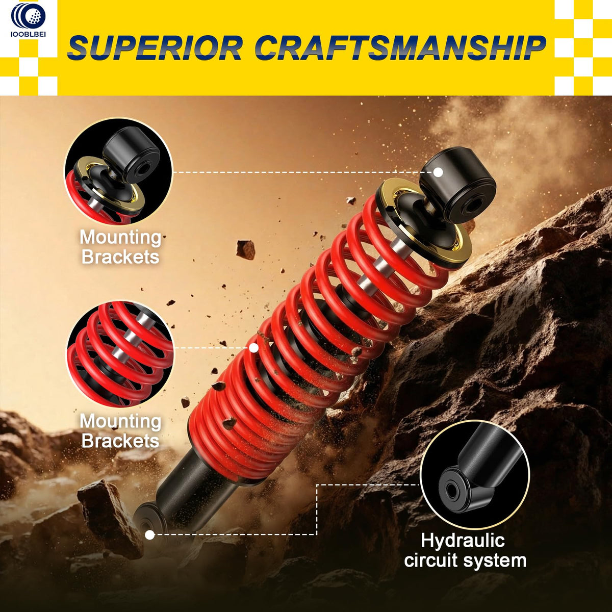 IOOBLBEI heavy-duty shock body built for rugged golf carts