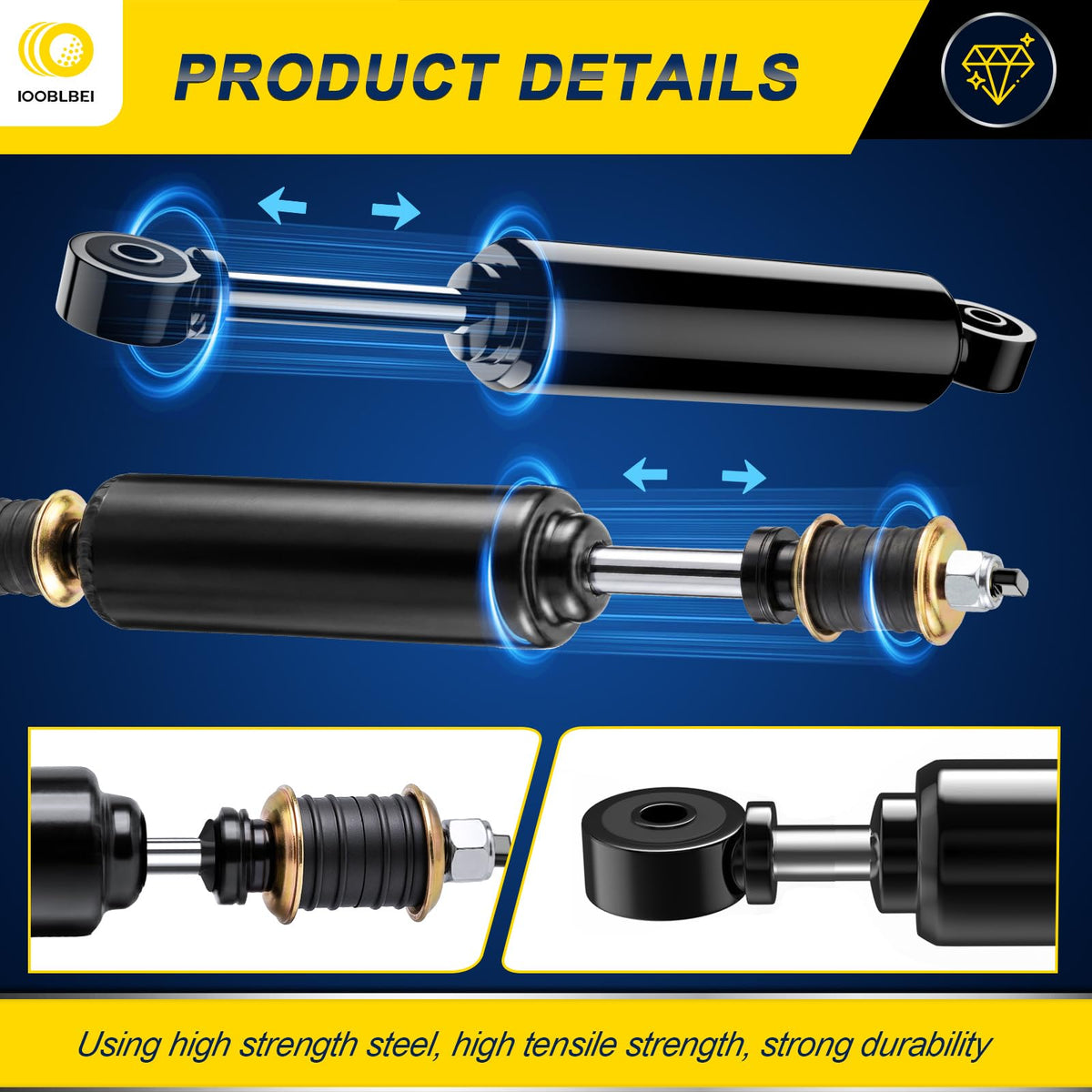 IOOBLBEI shocks reduce cabin noise during rough drives