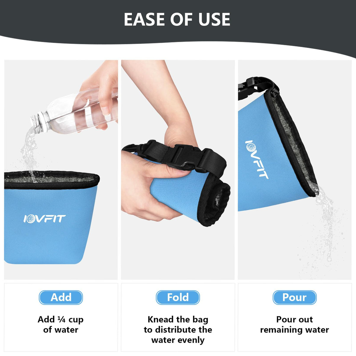 iovfit golf cleaning bag blue on-course use supports fast dirt removal between shots