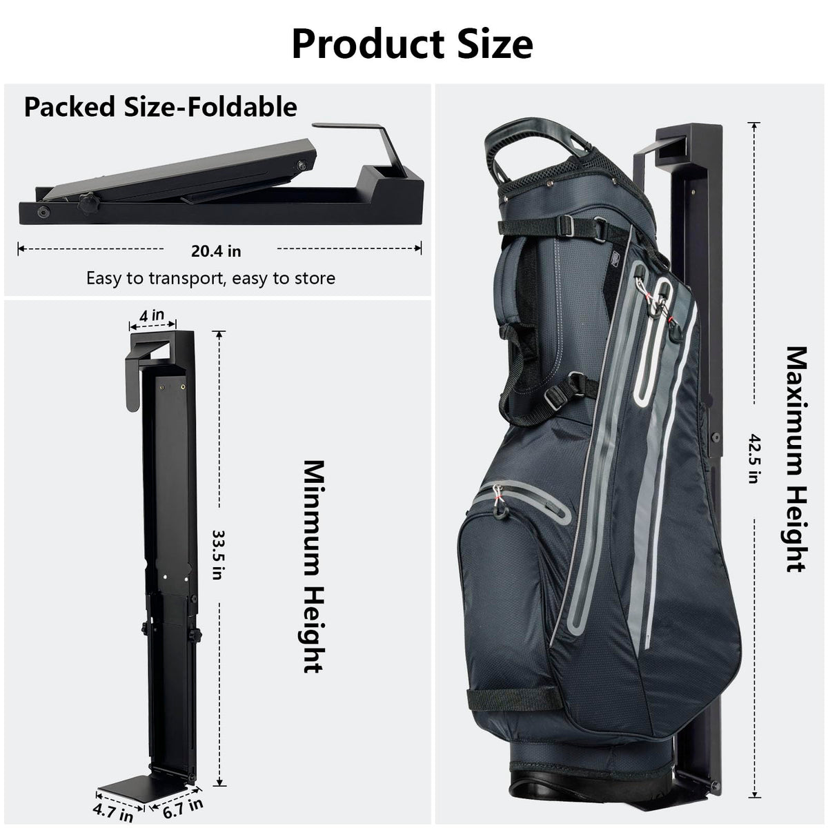 iovfit wall mount golf bag storage reinforced bottom tray cradles bag securely