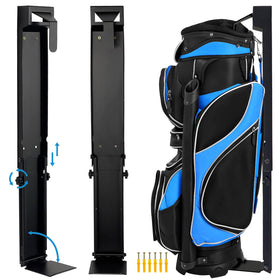 iovfit wall mount golf bag storage front view showing compact garage organization