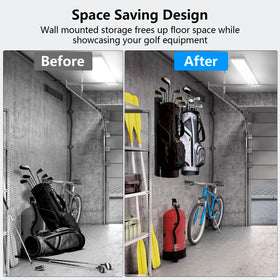 iovfit wall mount golf bag storage in garage use keeping bags off floor