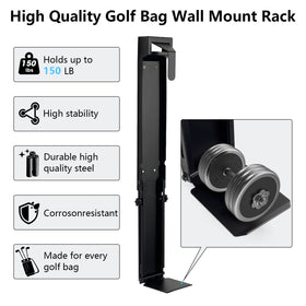 iovfit wall-mount golf bag storage installed on wall for clutter-free space