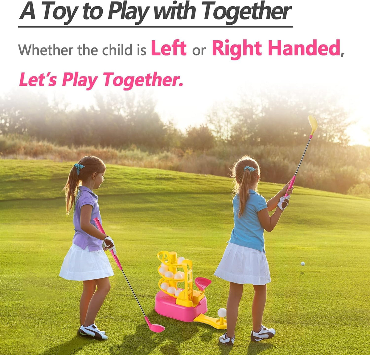 iPlay left-driver-head in pink for versatile early golf play