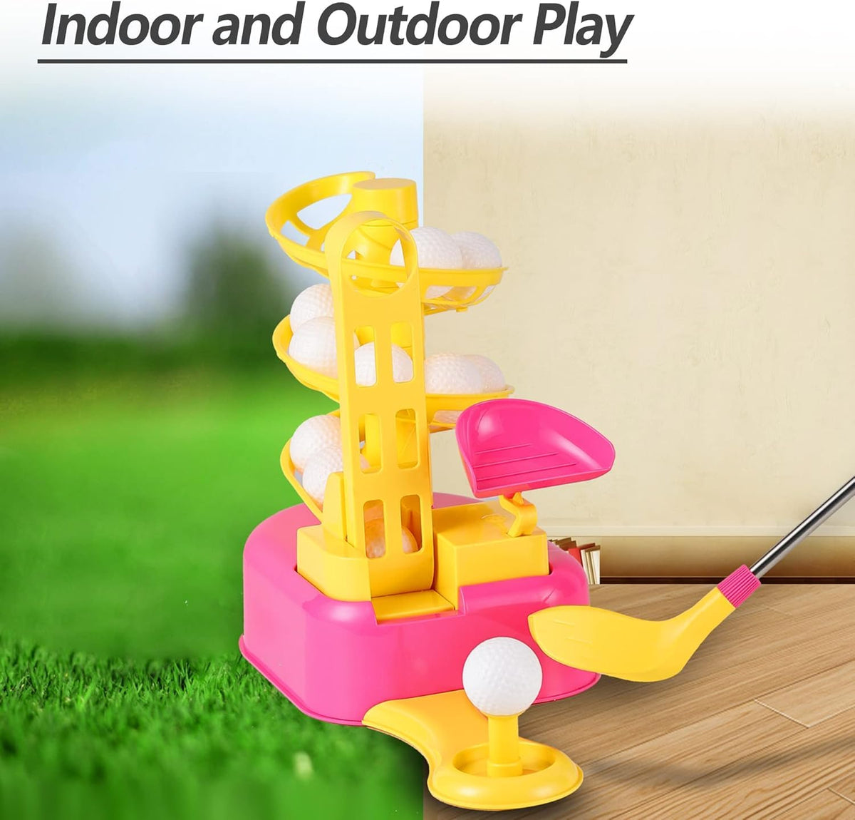 iPlay putter-head in pink for precise aiming practice