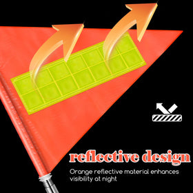 iplusmile stroller flag orange reflective improves pedestrian visibility.