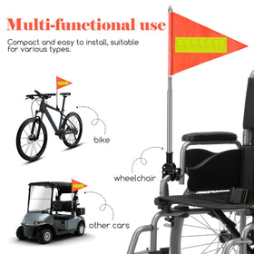 iplusmile wheelchair flag with reflective orange strip enhances low-light safety.