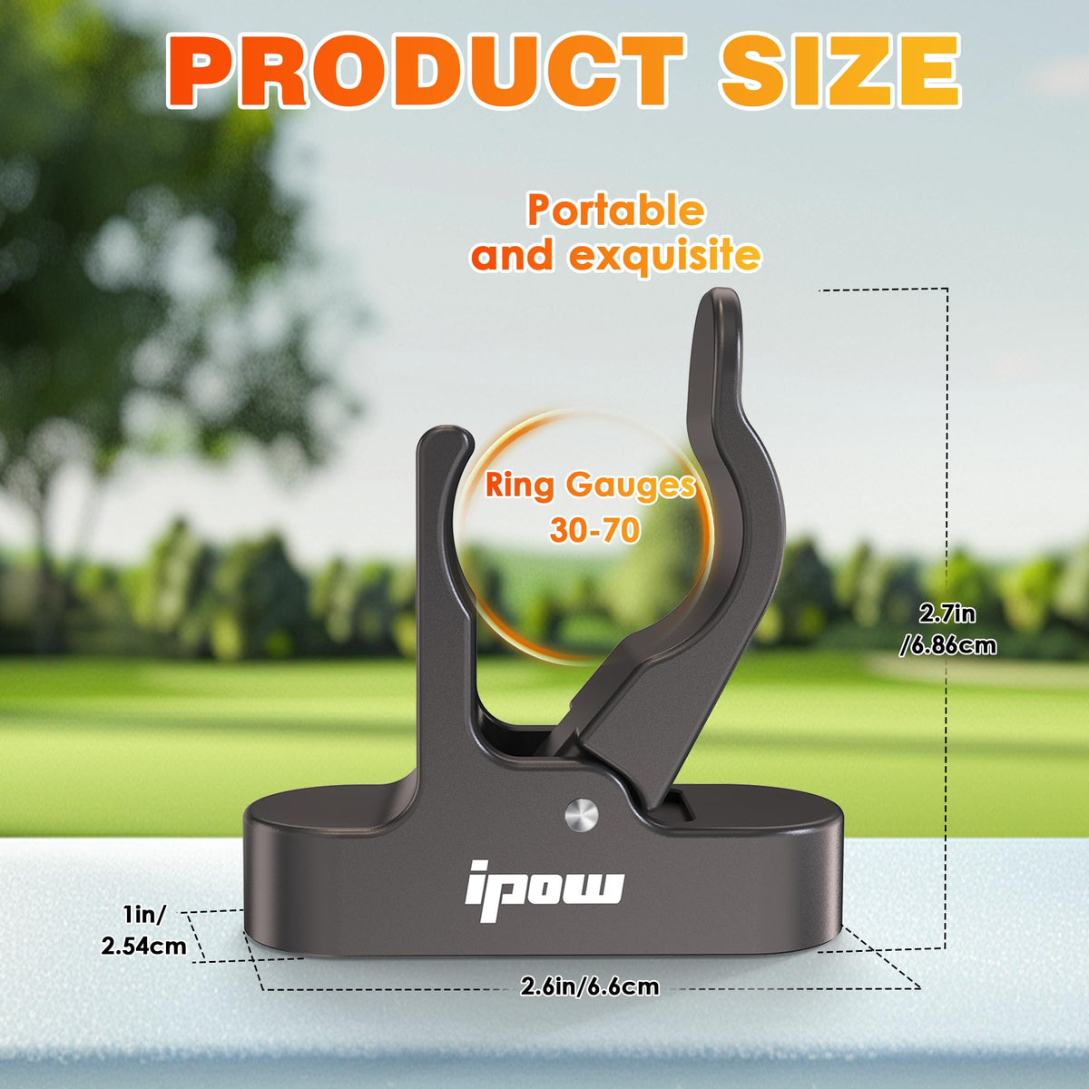 Close up of aluminum alloy finish with gunmetal color on IPOW clip