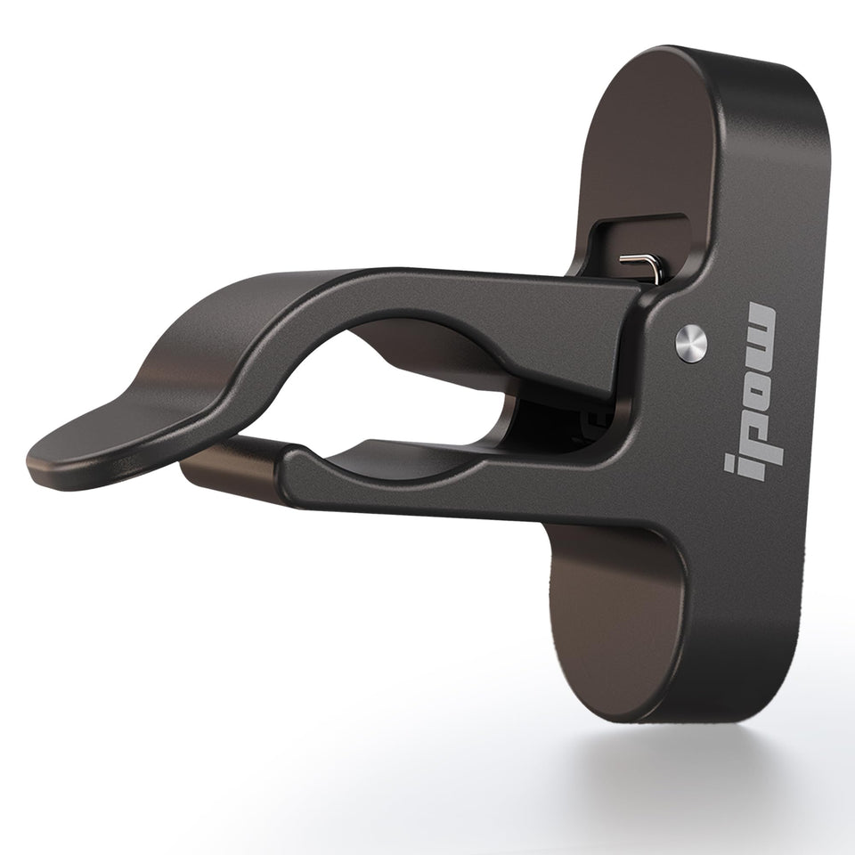 IPOW magnetic golf holder clip mounted on a golf cart for secure, hands-free storage