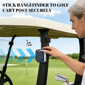 ipowlax-stickit mount grabs rangefinder on cart or turf for fast yardage.