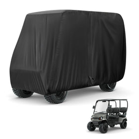 Isamant golf cart cover 4 passenger protects against rain and dust for lifted carts.