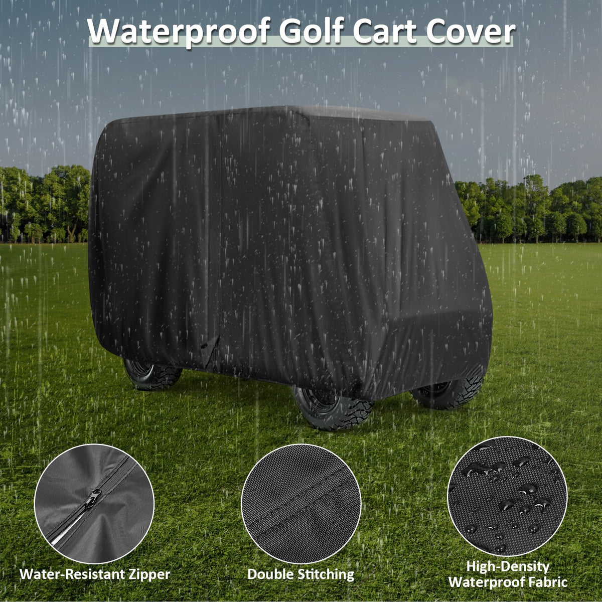 Isamant protective cover suitable for 2+2 and 4-seat golf carts