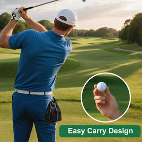 Compact dimensions of iSamzan golf tee bag 5.12 by 7.09 inches