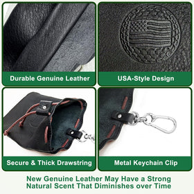 Drawstring lock feature on iSamzan golf pouch securing contents