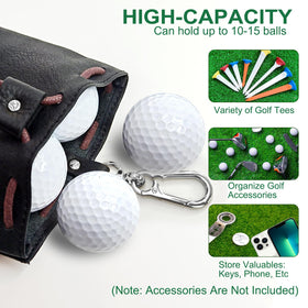 Metal clip on iSamzan golf pouch ready to attach to bag or belt