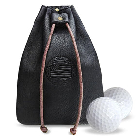 iSamzan real leather golf tee bag with USA flag design for course essentials