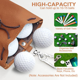 iSamzan compact pouch holds golf balls, tees, and markers.