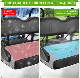 iLSKW breathable all-season seat cover for year-round golf cart comfort
