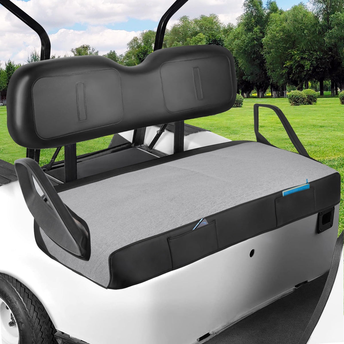iLSKW golf cart seat cover blanket on front seat protects upholstery and adds comfort