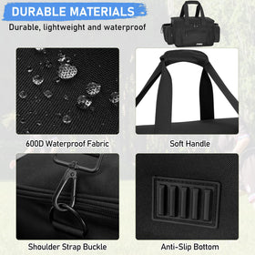 ITHWIU Disc Golf Storage Bag folded for compact carry and storage.