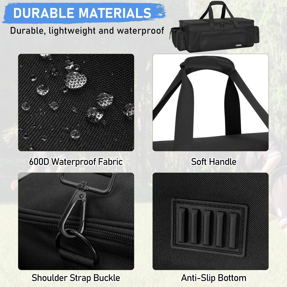 ITHWIU Disc Golf Storage Bag premium Oxford material is waterproof