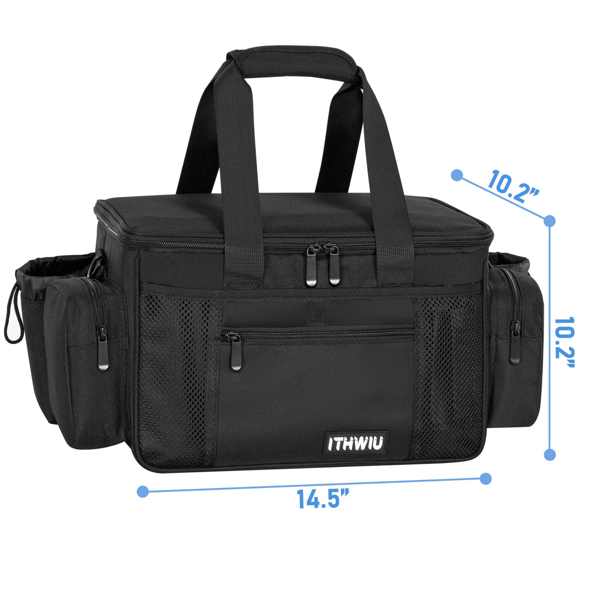 ITHWIU Disc Golf Storage Bag with side pockets keeps accessories organized on the course.
