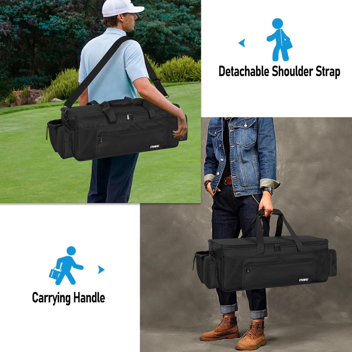 ITHWIU Disc Golf Storage Bag three dividers for organization