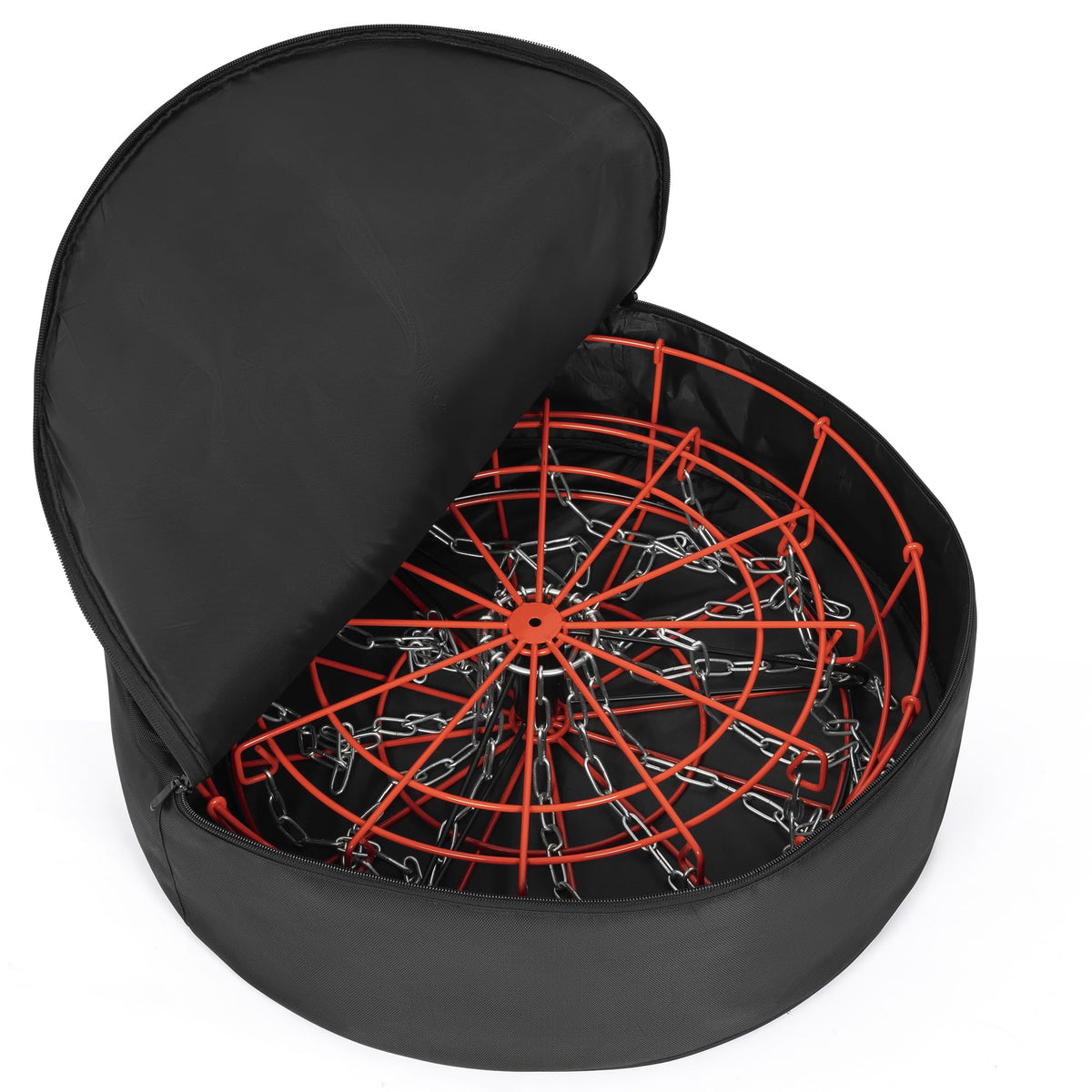 ITHWIU padded bag with rod pockets keeps disc-golf basket components organized.