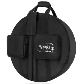 ITHWIU padded bag front view with dual front pockets for quick disc access.