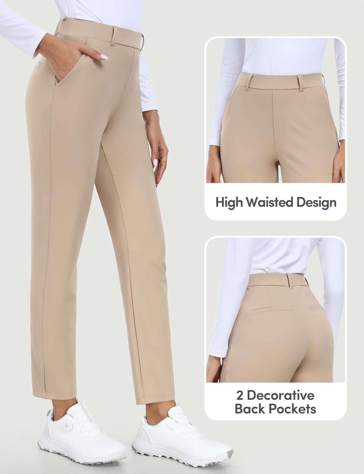 IUGA 7/8-length stretch pants offer freedom of movement for golf and travel.