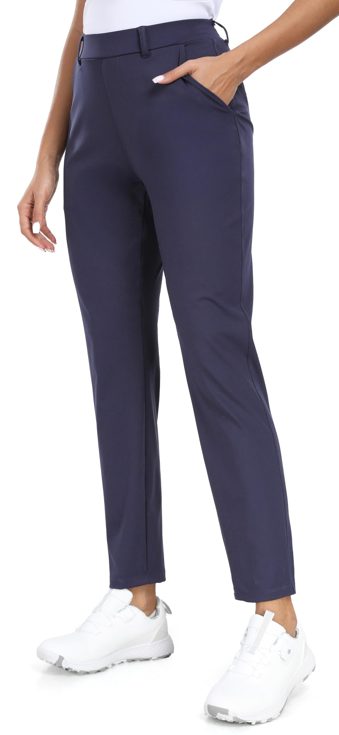 IUGA Stretchy Golf Pants front view with functional front pockets for easy carry