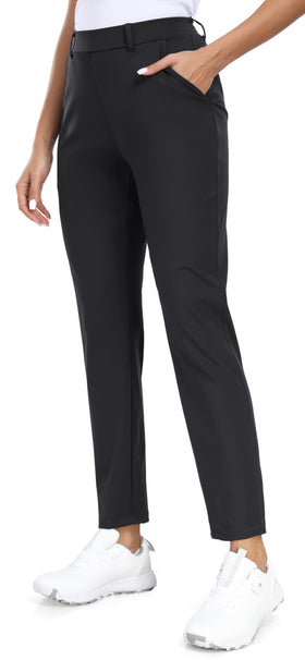 IUGA stretchy women's golf pants in 7/8 length for unrestricted course movement.