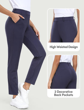 IUGA stretchy pants 7/8 length dark blue for golf and travel
