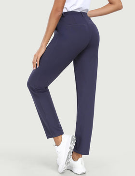 IUGA work pants high-waisted elastic dark blue highlight easy wear and secure fit.