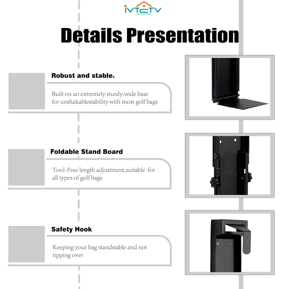 IVTCTV durable alloy steel construction with corrosion-resistant finish.