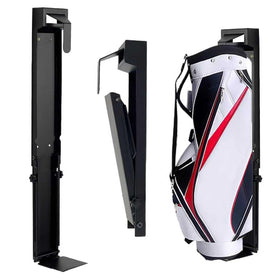 IVTCTV wall-mounted golf bag storage system back view, space-saving and sturdy.