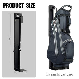 IVTCTV wall-mounted rack height adjustment—versatile fit for midsize to oversized golf bags.