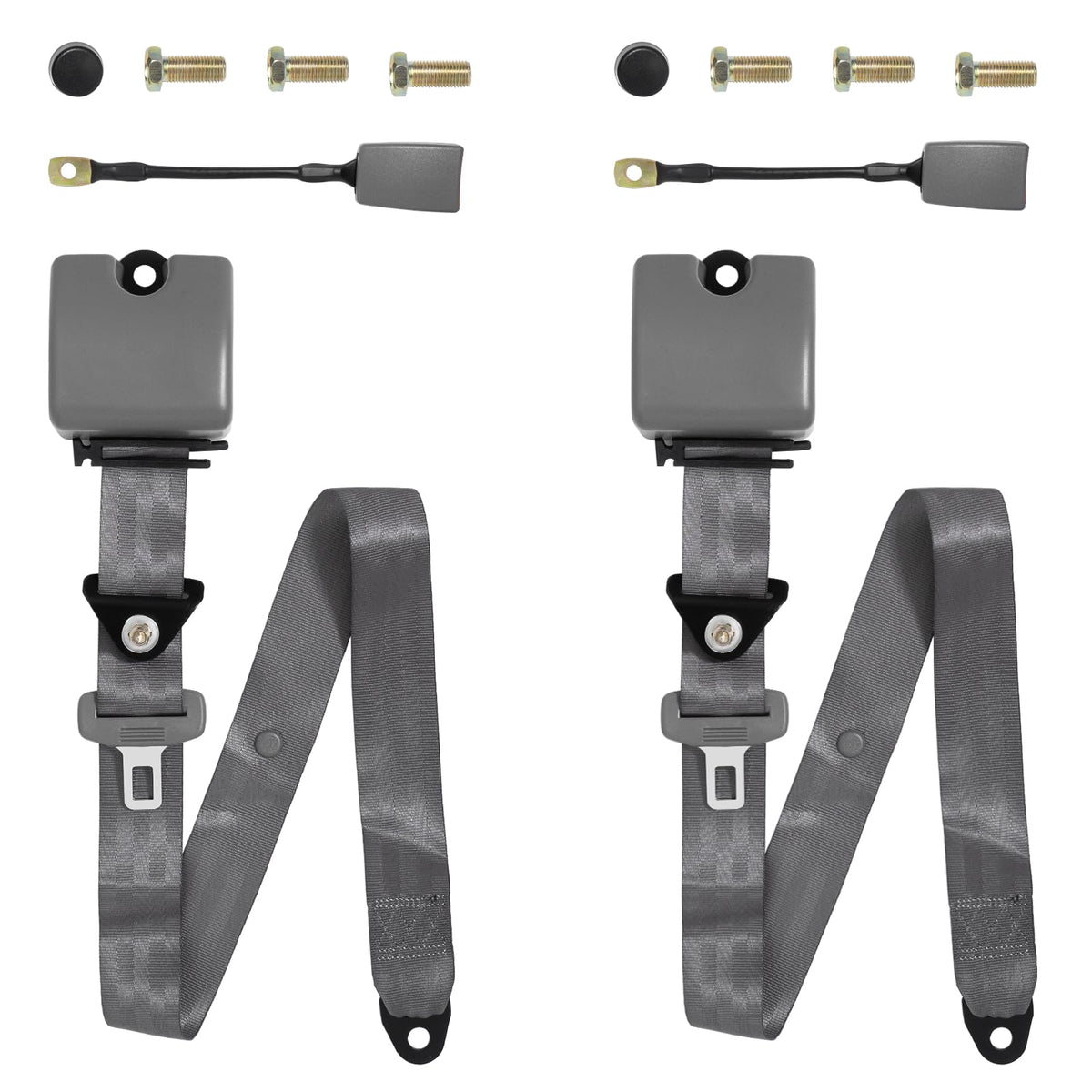 IYUANWH 3-point seatbelt pad front view shows retractable lap protection.