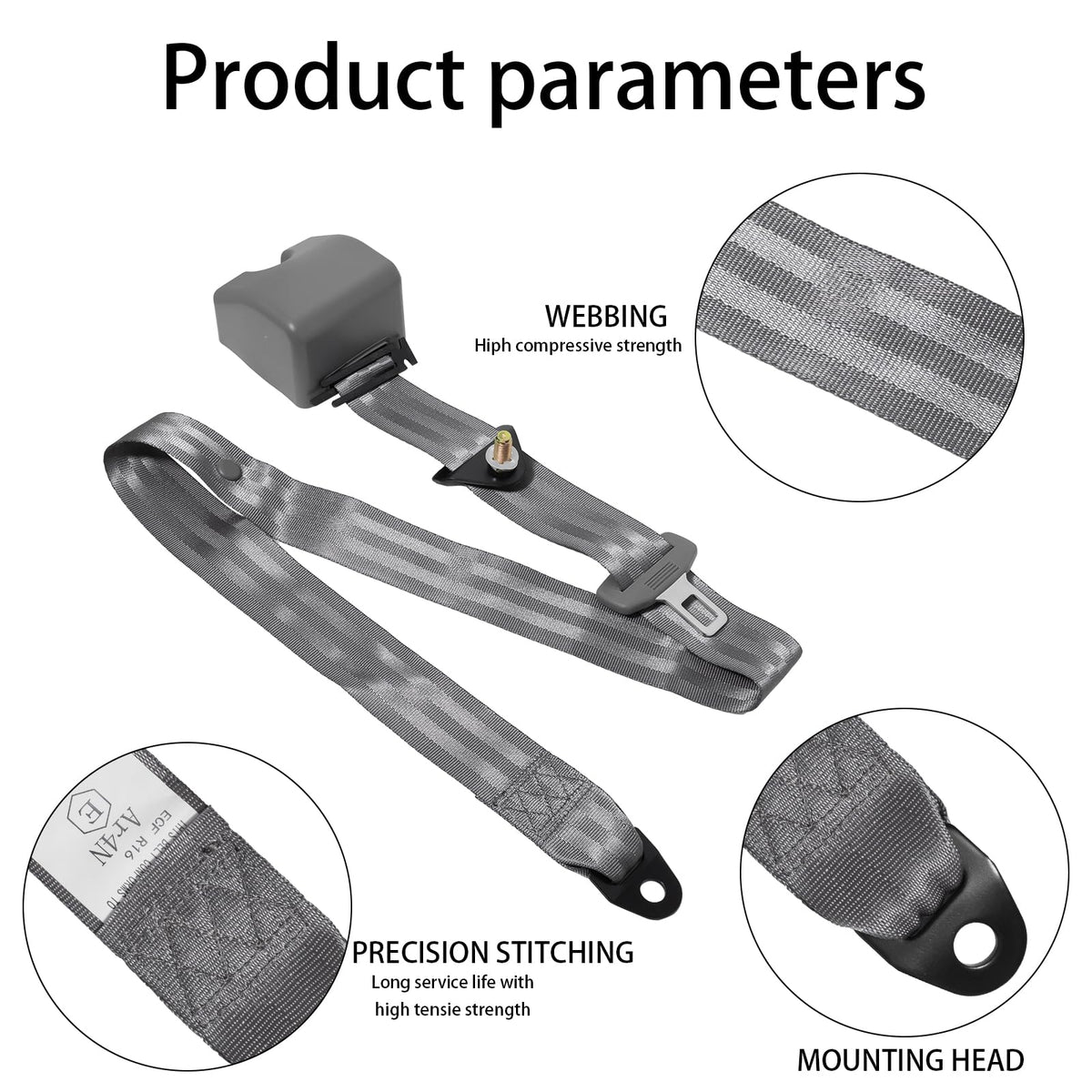 IYUANWH sturdy ABS webbing and rust-proof steel close-up highlights durable construction.