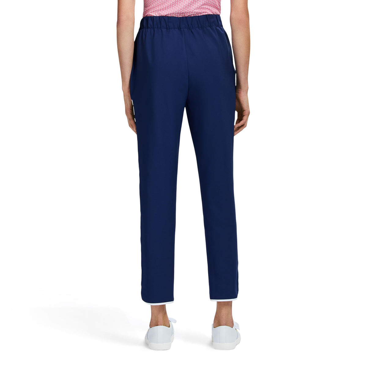 IZOD Candi Piped Capri back view shows comfortable fit and streamlined look for workouts on the go.