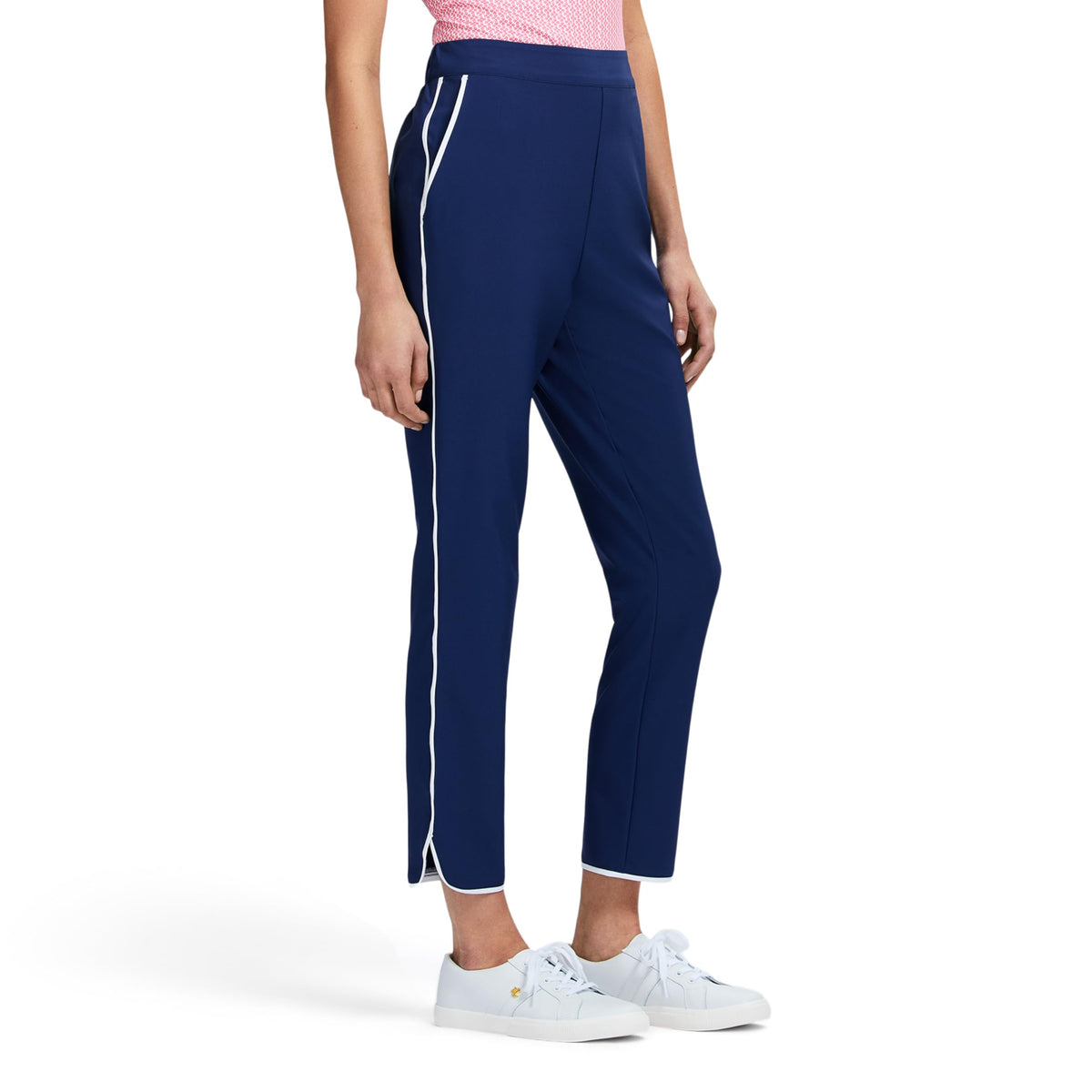 Izod Candi Piped Capri Medieval Blue back view with secure fit for daily wear.