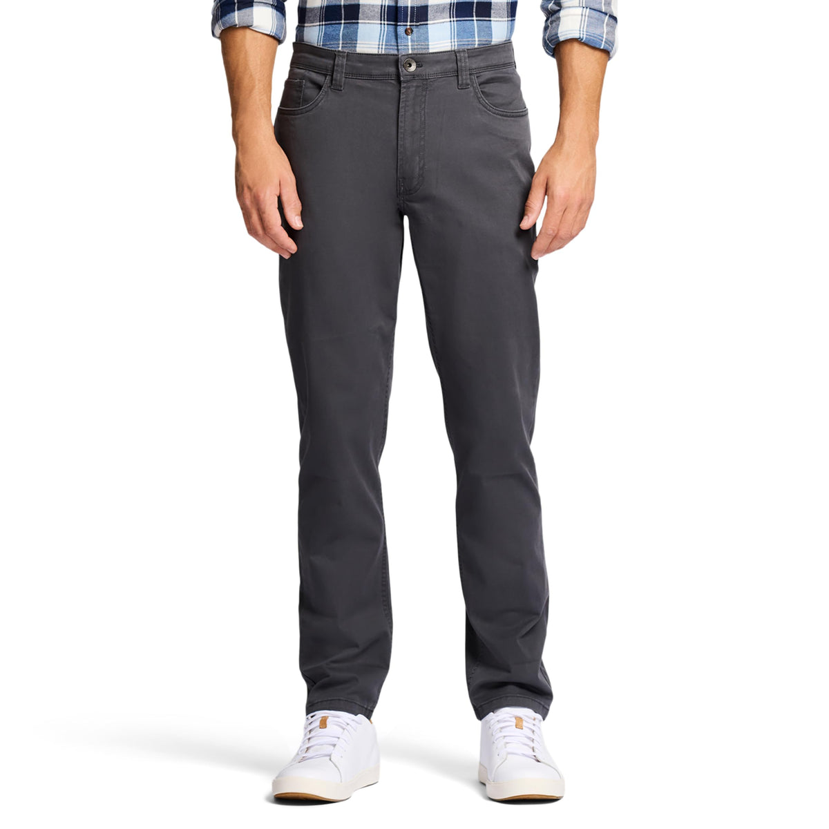 IZOD Saltwater Stretch Twill pants hero shot for all-day comfort and casual style.