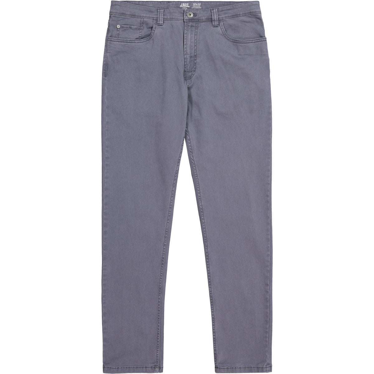 IZOD Saltwater Stretch Twill pants waistband and pockets view for practical storage.