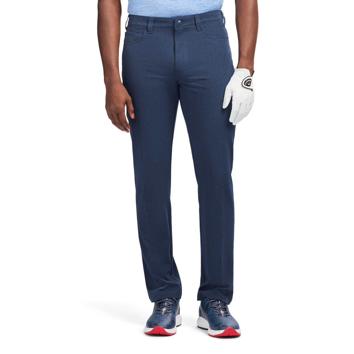 Izod Swingflex dobby pant front view highlighting stretch fabric for all-day comfort